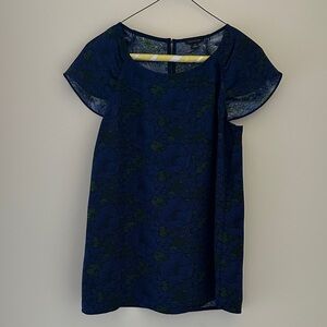 Ann Taylor Women’s Blouse - Navy/Green Floral Size XS